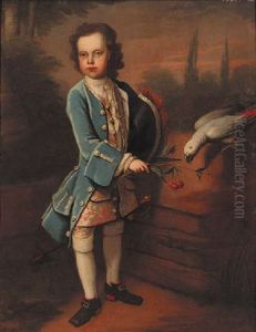 Portrait Of A Boy In A Blue Velvet Coat, Embroidered Waistcoat And Breeches