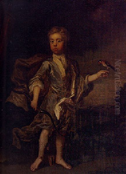 Portrait Of A Boy, Standing Full-length, A Finch On His Finger, And Holding A Bow - view 1