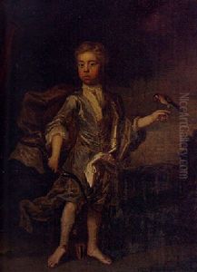 Portrait Of A Boy, Standing Full-length, A Finch On His Finger, And Holding A Bow