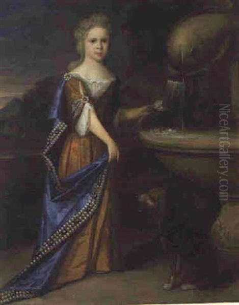 Portrait Of A Girl, Full-length, In A Gold Dress - view 1