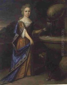 Portrait Of A Girl, Full-length, In A Gold Dress