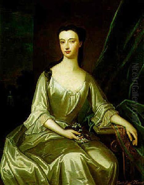 Portrait Of Elizabeth, Duchess Of Dorset, Holding Flowers - view 1