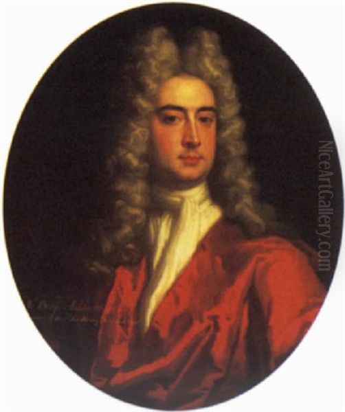 Portrait Of A Gentleman (benjamin Ashhurst?) In A Red Velvet Costume And White Stock - view 1