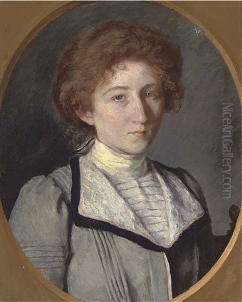 Portrait Of A Lady In A Blue Coat - view 1