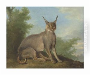 A Caracal In A Landscape by Jacques-Laurent Agasse