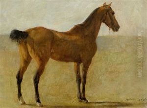 Three-quarter View Of An English Thoroughbred by Jacques-Laurent Agasse