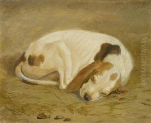 Schlafende Hunde (pair) by Jacques-Laurent Agasse