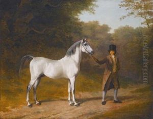 The Wellesley Arabian, Held By A Groom In A Landscape