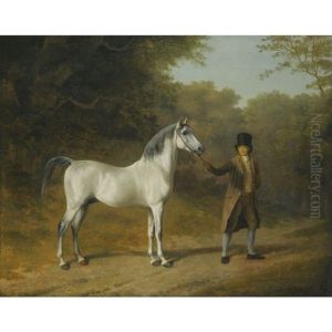 The Wellesley Arabian, Held By A Groom In A Landscape