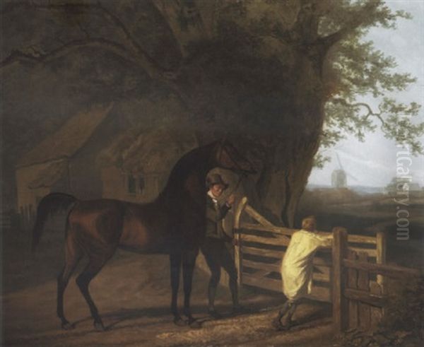 "bay Ascham", A Brown Racehorse, Being Led Out To A Paddock - view 1