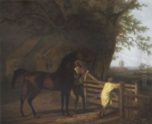 "bay Ascham", A Brown Racehorse, Being Led Out To A Paddock