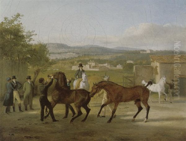 A Stableyard With Horses - view 1