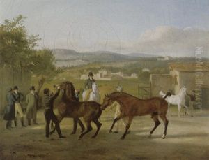 A Stableyard With Horses A Stableyard With Horses