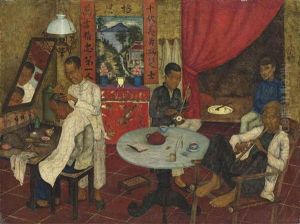 A Chinese Barber's Shop by Ernst Agerbeek