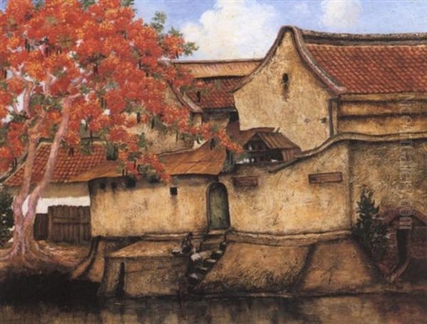 Chinese District In Oil Batavia - view 1