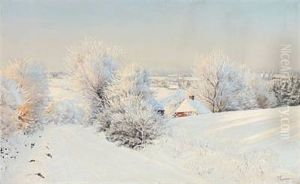 Snow Covered Landscape by Hans Mortensen Agersnap