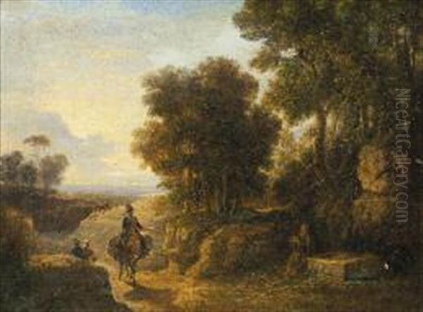 Paesaggio Con Viandanti E Fontana - view 1