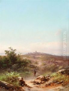 A Pair Of Expansive Landscapes Near Rome by Guido Agostini