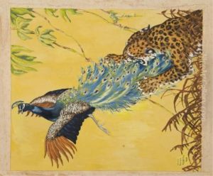 Jaguar And Peacock by Jacob Bates Abbott