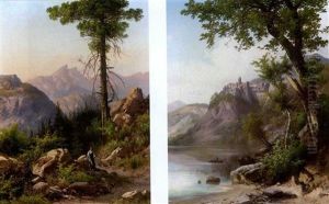 A Maiden In The Corsican Hills (+ Fishermen Before A Lakeside Town; Pair)