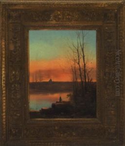 Landscape With Boy Fishing by Guido Agostini