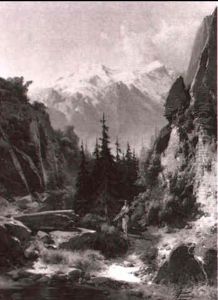 Holzsammlerin In Einer Gebirgslandschaft by Guido Agostini