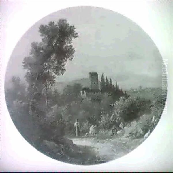 Figure On A Hilltop, Florence Beyond - view 1