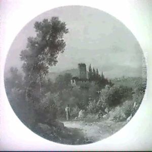 Figure On A Hilltop, Florence Beyond by Guido Agostini