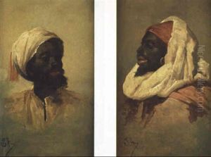 Cabeza De Moro Girado A La Izquierda by Joaquin Agrasot y Juan