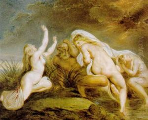 Nereus Und Seine Tochter Die Nereiden, Im Sturm, Auf Ein Zeichen Des Gottervaters Zeus Wartend