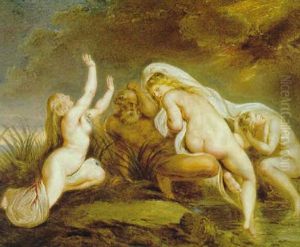 Nereus Und Seine Tochter Die Nereiden Im Sturm, Auf Ein Zeichen Des Gottervaters Zeus Wartend