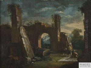 Ruinencapriccio Mit Hirten by Christoph Ludwig Agricola