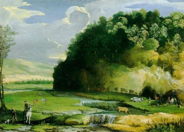 Paysage Pastoral Avec Une Riviere - view 1