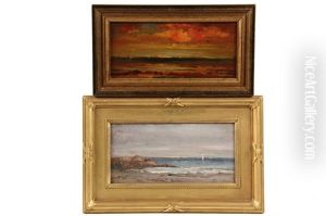 Two Miniature Seascapes, Morning And Dusk