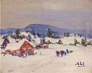 The Old Farm In Winter by Henry Hammond Ahl