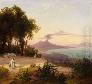 Bucht Von Neapel Mit Blick Auf Den Vesuv
