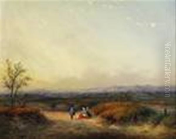 Walkers Resting On The Moor - view 1