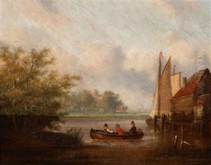 Montelbaans Tower, Amsterdam (+ Figures In A Rowing Boat On An Inland Waterway; 2 Works)