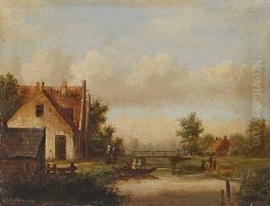 Hollandische Flusslandschaft by Carl Eduard Ahrendts