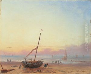 Beim Entladen Des Fischfangs by Carl Eduard Ahrendts