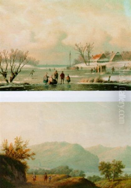 Figures With A Pushcart On The Ice - view 1