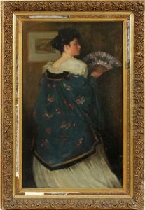 Lady With A Fan by George Charles Aid