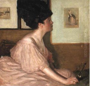 A Lady In Pink by George Charles Aid