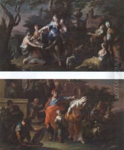 Faraos Dotter Finner Moses Samt by Karl Joseph Aigen