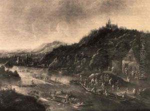 Floser Auf Der Donau by Karl Joseph Aigen