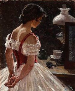 Back Turned Woman In A Dress by Christian Aigens
