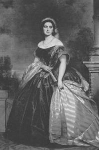 Portrait Of Empress Charlotte Of Mexico by Joseph Mathaeus Aigner