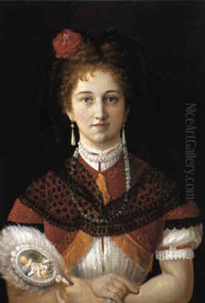 Portrait Einer Jungen Blonden Dame Mit Stirnlocken - view 1