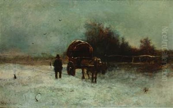Winterlandscape With Carriage - view 1