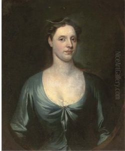 Portrait Of Mr Herbert In A Red Coat (+ Portrait Of Mrs Herbert In A Blue Dress; Pair) by William Aikman
